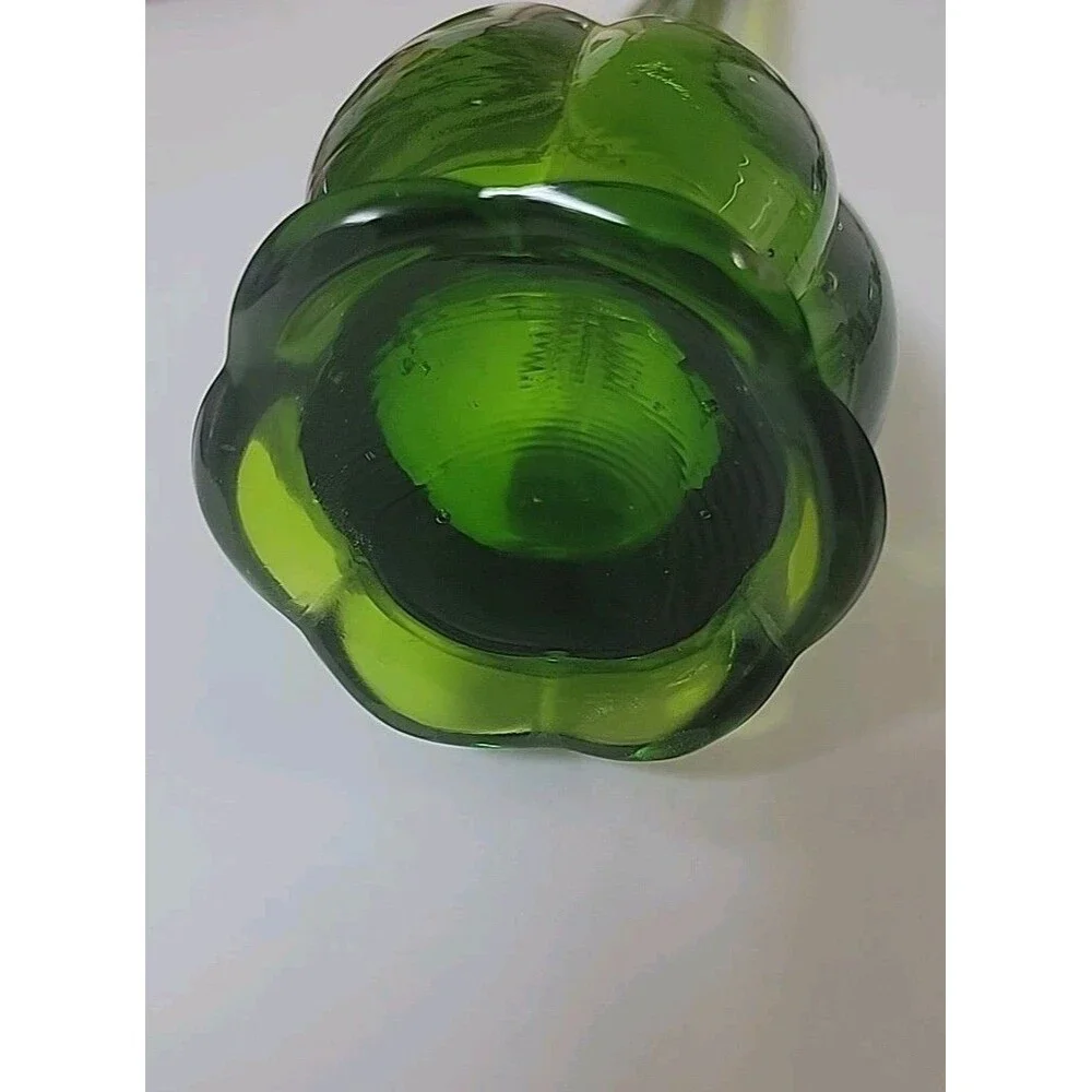 Vintage Mid-Century Green Swung Glass Vase – 16